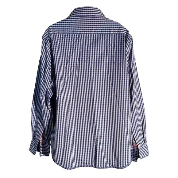 ROBERT GRAHAM Men's Long Sleeve Button Down Blue White Checker Shirt 2XL - Picture 3 of 7